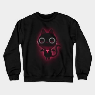 Evil-hearted Black Cat - Cute Glowing Kitty Crewneck Sweatshirt